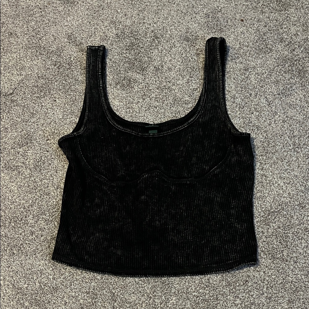 wet n wild Black Ribbed Tank Top